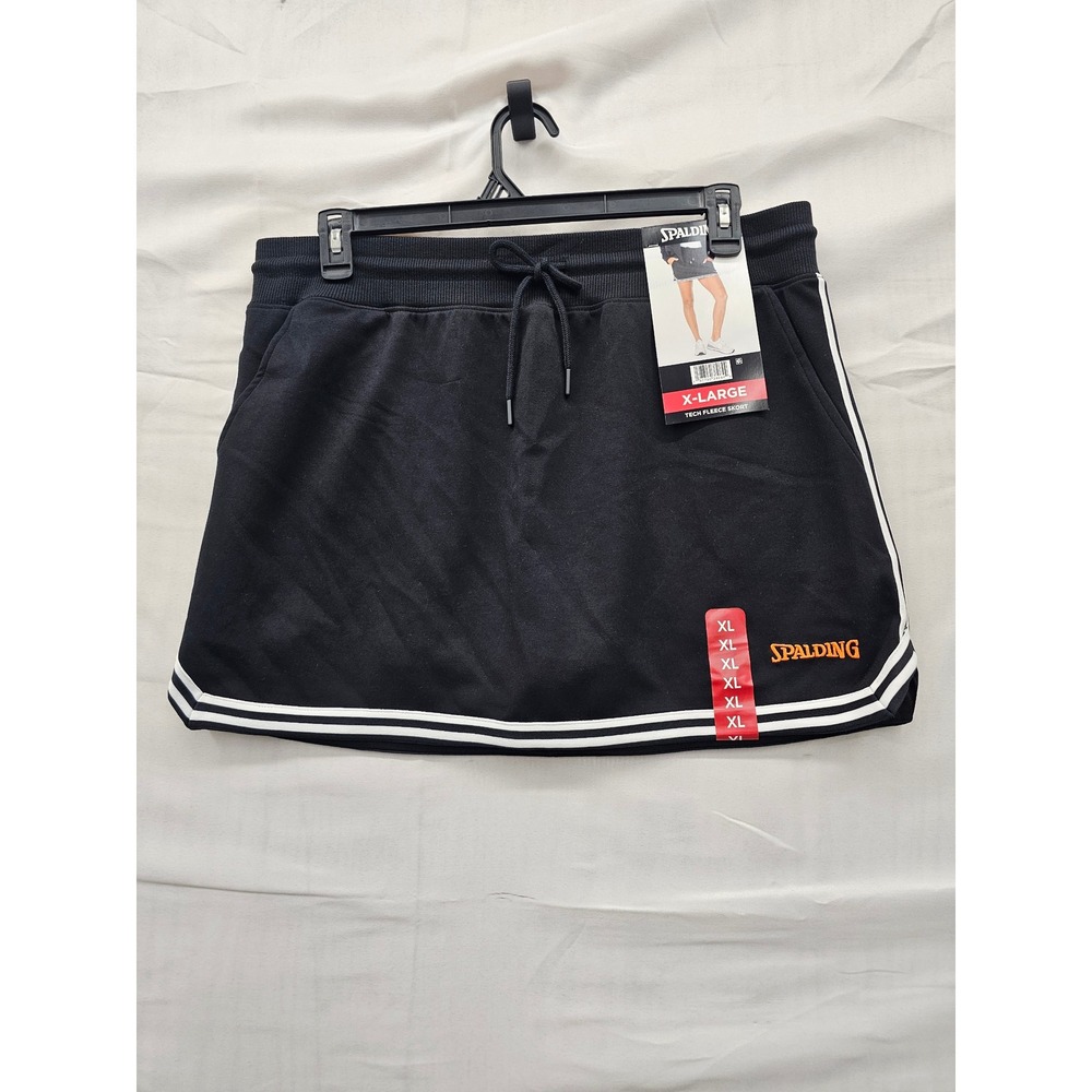 Spalding Womens Tech Fleece Skort Black Polyester Blend Athletic Size XL